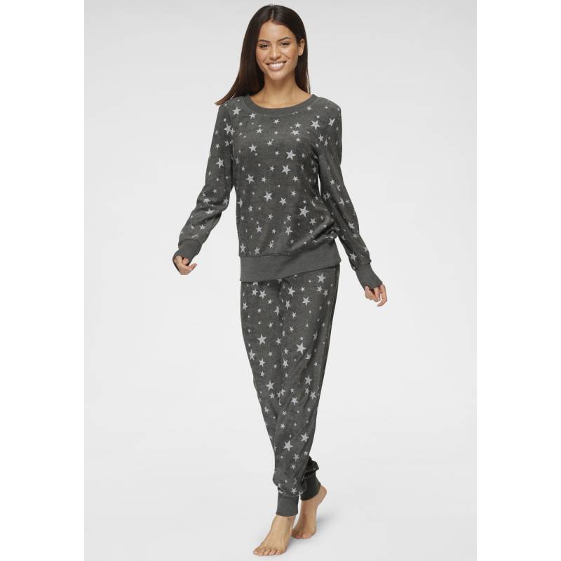VIVANCE DREAMS Damen Pyjama anthrazit-weiß-allover-gemustert Gr.40/42 von VIVANCE DREAMS
