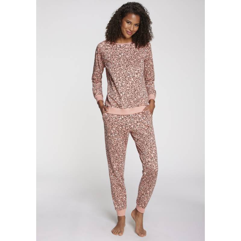 VIVANCE DREAMS Damen Pyjama dunkelrosa-schwarz-gemustert Gr.36/38 von VIVANCE DREAMS