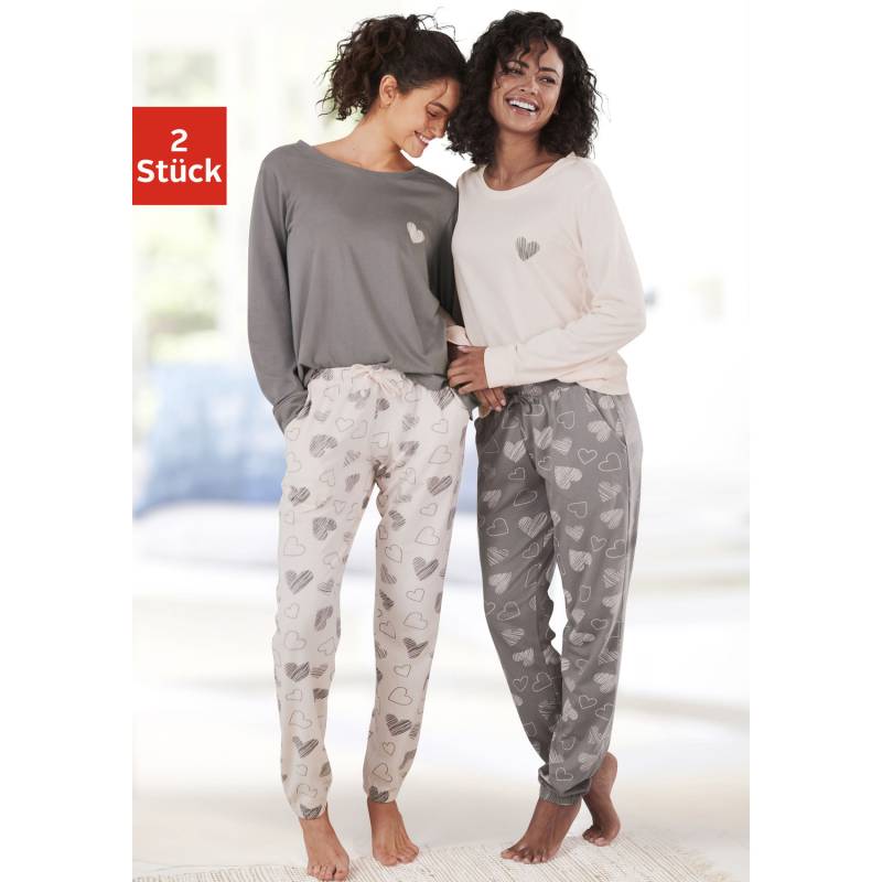 VIVANCE DREAMS Damen Pyjama rosa/grau Gr.32/34 von VIVANCE DREAMS