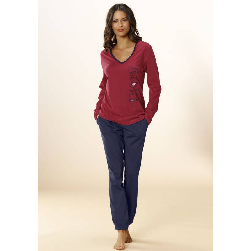 VIVANCE DREAMS Damen Pyjama rot-navy Gr.36/38 von VIVANCE DREAMS