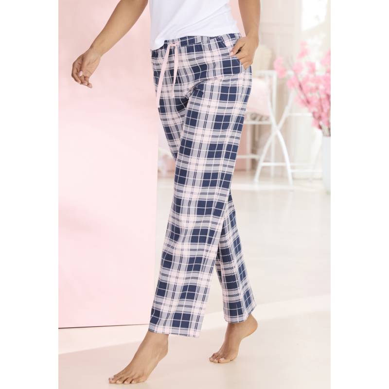 VIVANCE DREAMS Damen Pyjamahose rosa-navy-kariert Gr.32/34 von VIVANCE DREAMS
