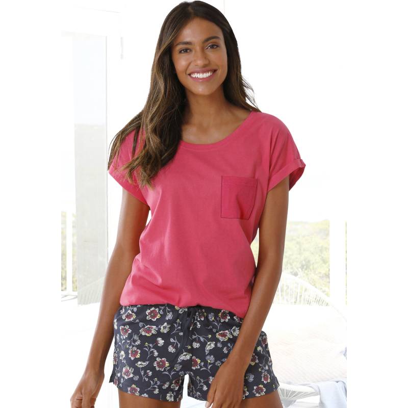 VIVANCE DREAMS Damen Shorty mauve-dunkelblau-geblümt Gr.36/38 von VIVANCE DREAMS