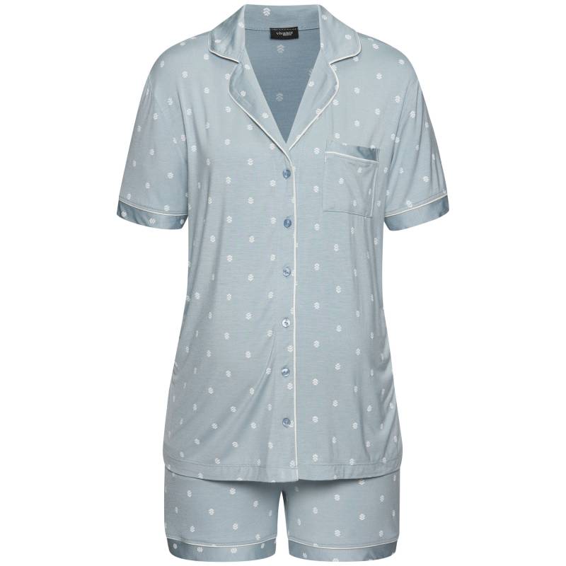 VIVANCE DREAMS Damen Umstandspyjama hellblau-gemustert Gr.44/46 von VIVANCE DREAMS