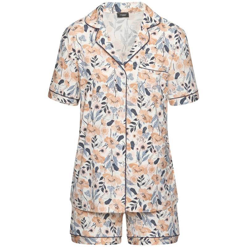 VIVANCE DREAMS Damen Umstandspyjama weiß-orange-blau-geblümt Gr.32/34 von VIVANCE DREAMS