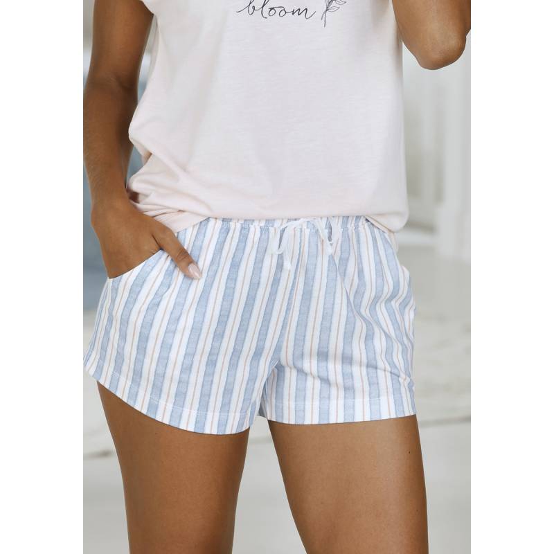 VIVANCE DREAMS Pyjamashorts Damen rosa - blau - gestreift Gr.44/46 von VIVANCE DREAMS