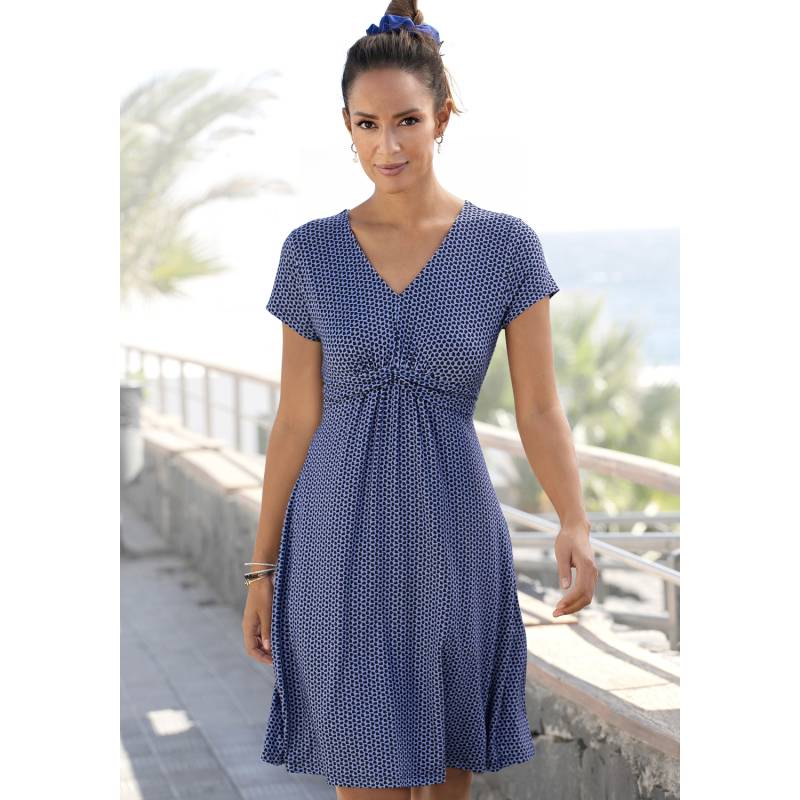 VIVANCE Jerseykleid Damen blau-marine-gemustert Gr.40 von VIVANCE