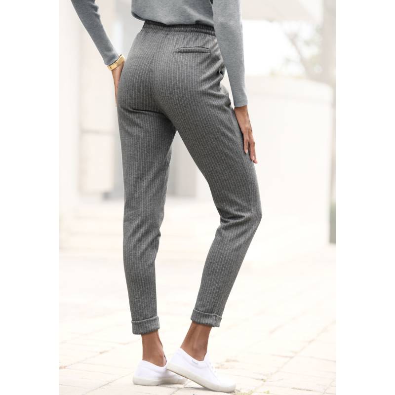 VIVANCE Jogger Pants Damen grau gestreift Gr.38 von VIVANCE