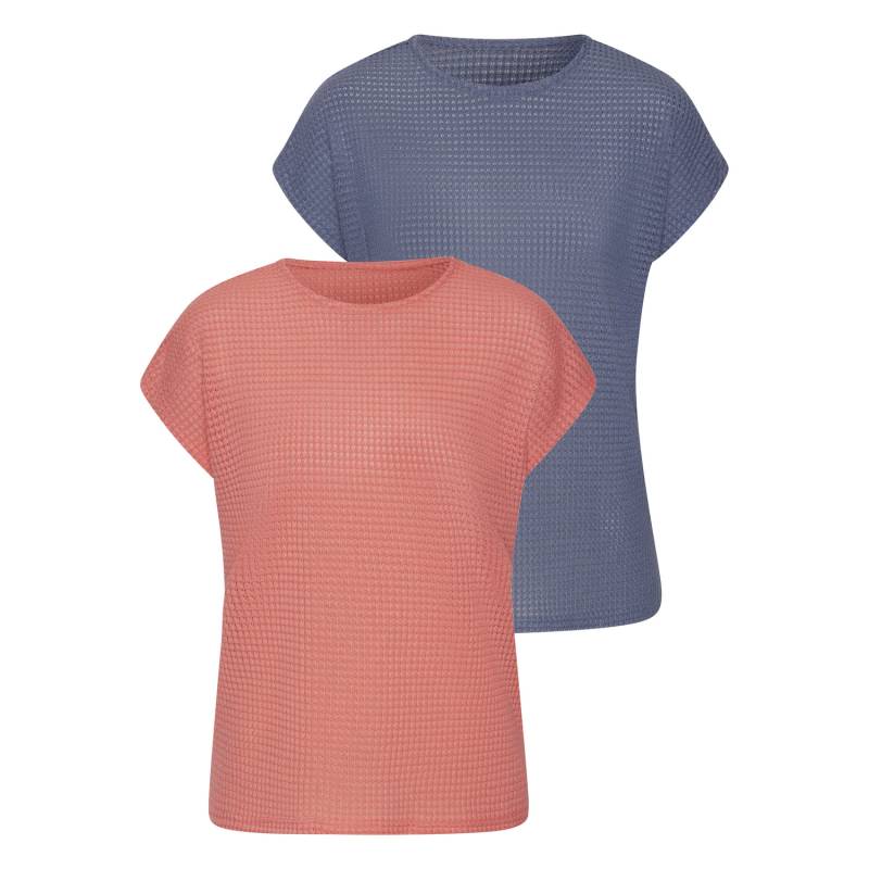 VIVANCE Kurzarmshirt Damen apricot, indigo Gr.44/46 von VIVANCE