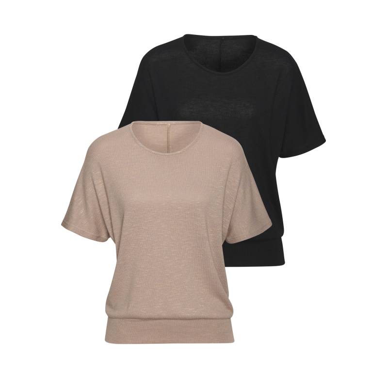 VIVANCE Kurzarmshirt Damen beige, schwarz Gr.36/38 von VIVANCE