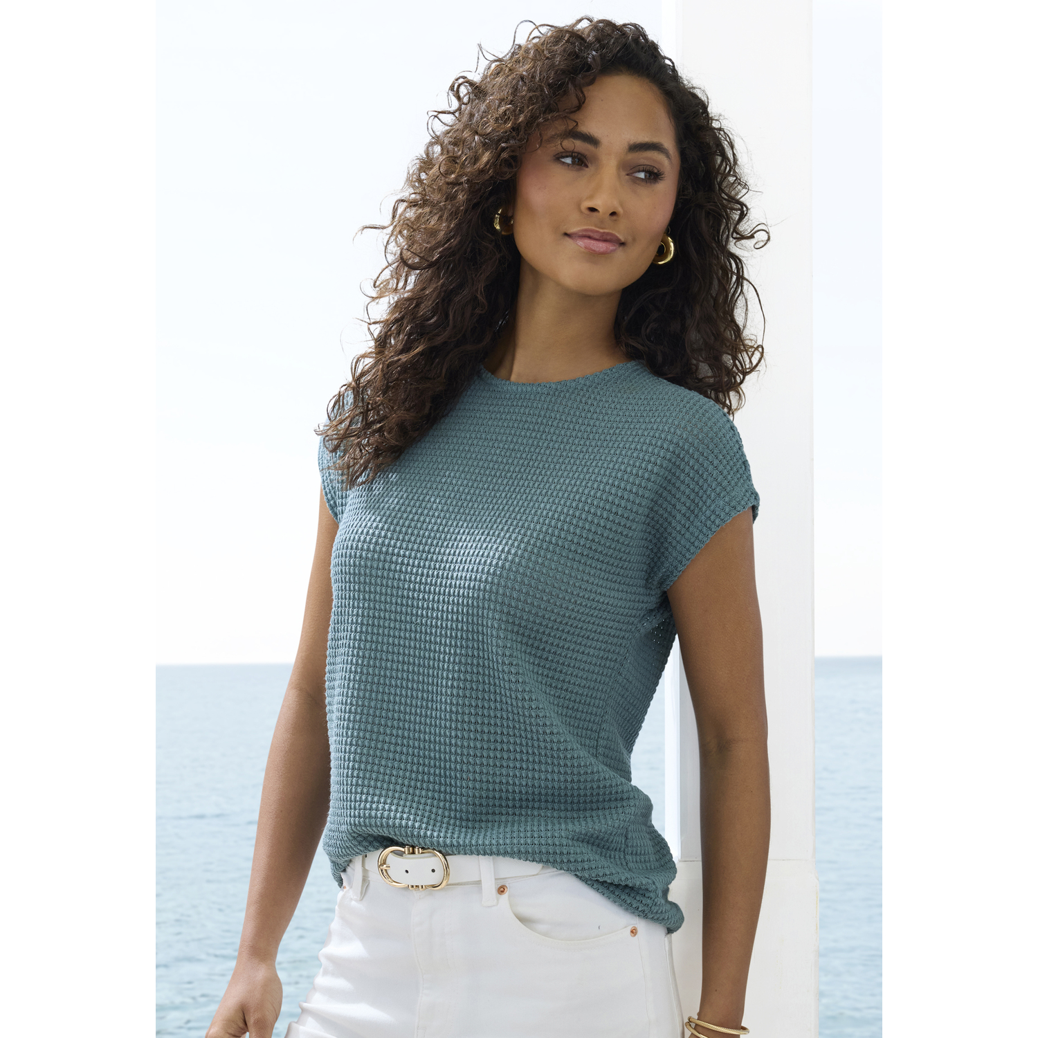 VIVANCE Kurzarmshirt Damen mint, eukalyptus Gr.32/34 von VIVANCE