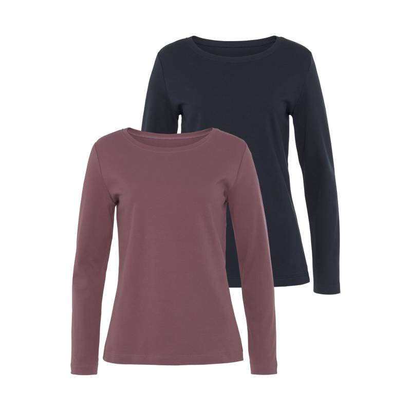 VIVANCE Langarmshirt Damen beere, navy Gr.40/42 von VIVANCE