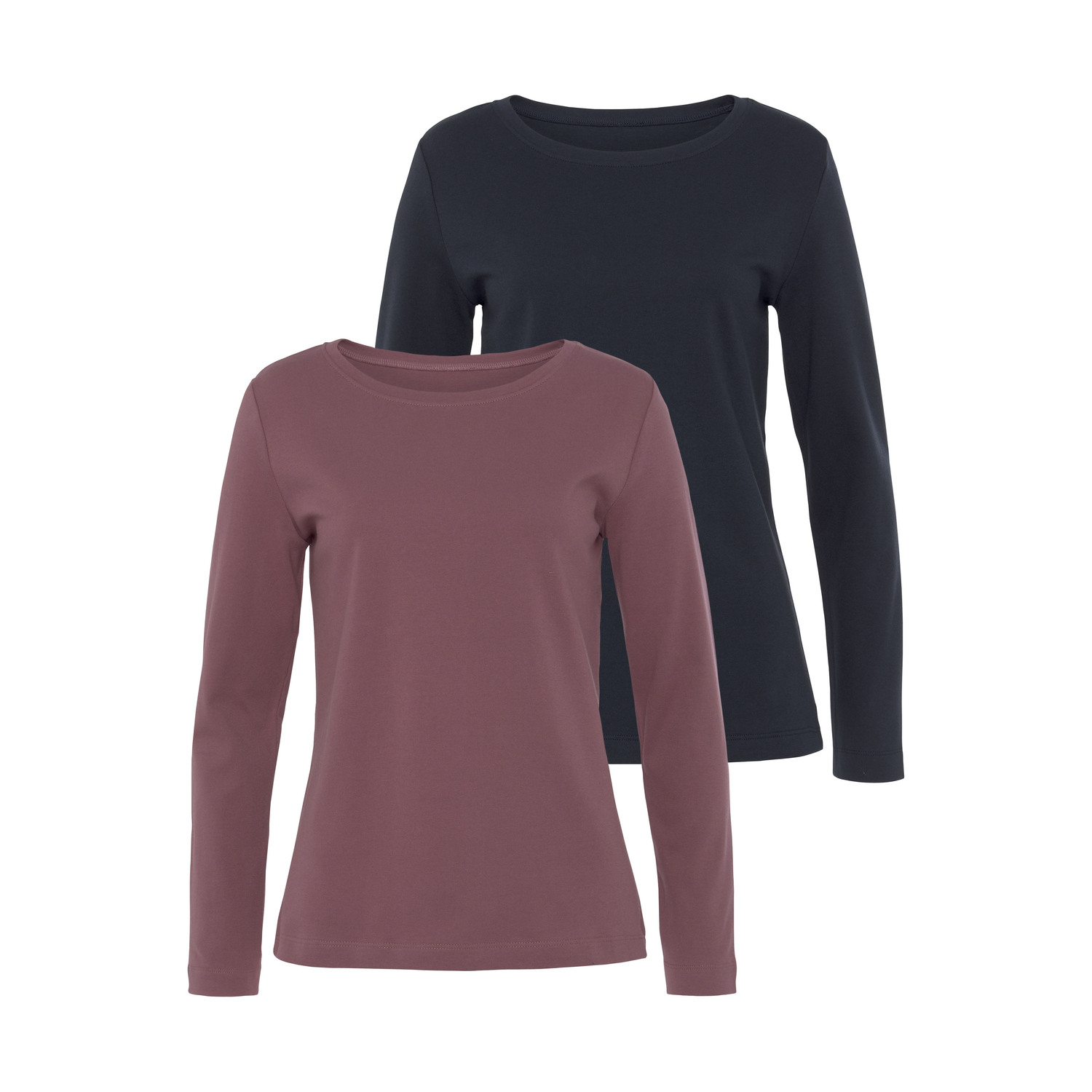 VIVANCE Langarmshirt Damen beere, navy Gr.44/46 von VIVANCE