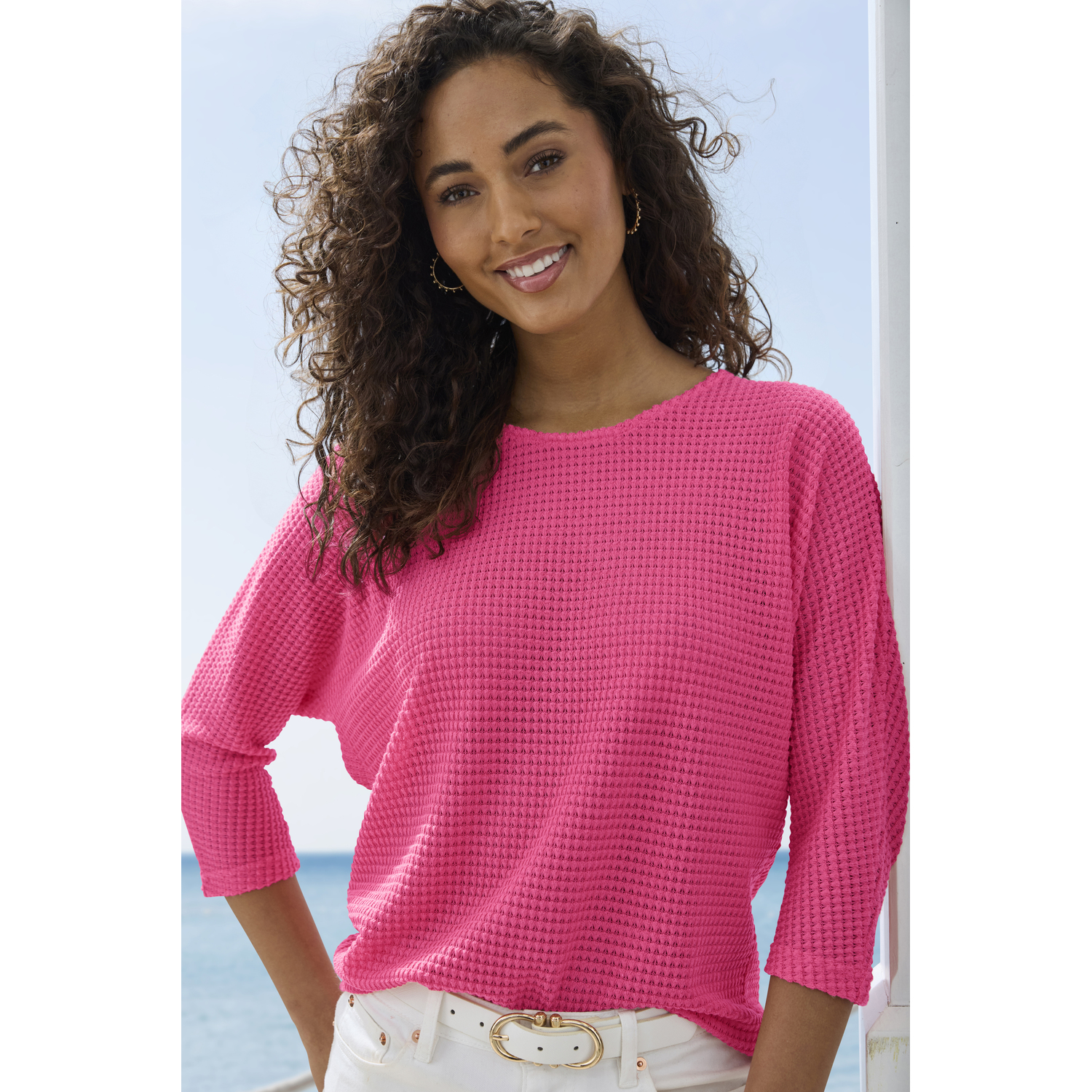 VIVANCE Langarmshirt Damen pink Gr.40/42 von VIVANCE