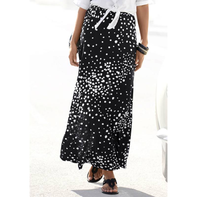 VIVANCE Maxirock Damen schwarz-weiß-bedruckt Gr.40 von VIVANCE