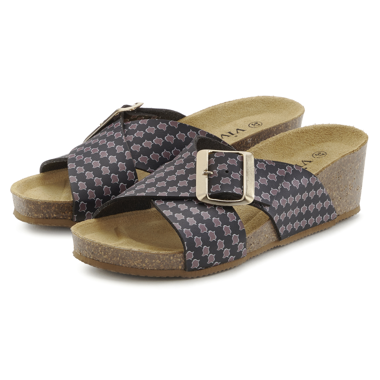 VIVANCE Pantolette Damen schwarz/lila Gr.39 von VIVANCE