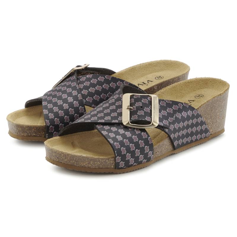 VIVANCE Pantolette Damen schwarz/lila Gr.39 von VIVANCE