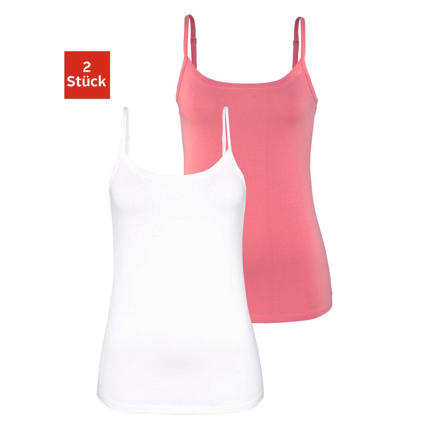 VIVANCE Spaghettitop Damen apricot, weiß Gr.36/38 von VIVANCE