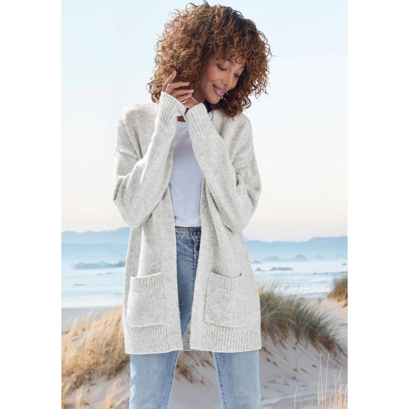 VIVANCE Strickjacke Damen hellgrau meliert Gr.44/46 von VIVANCE