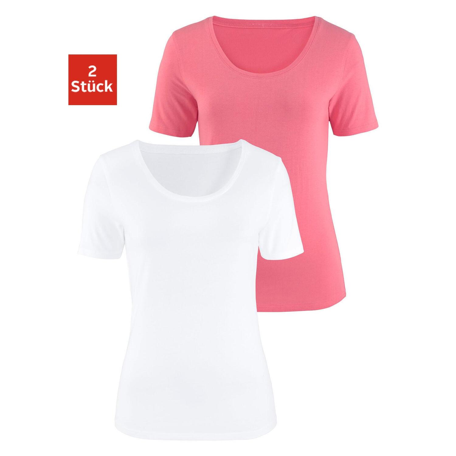 VIVANCE T-Shirt Damen apricot, weiß Gr.40/42 von VIVANCE