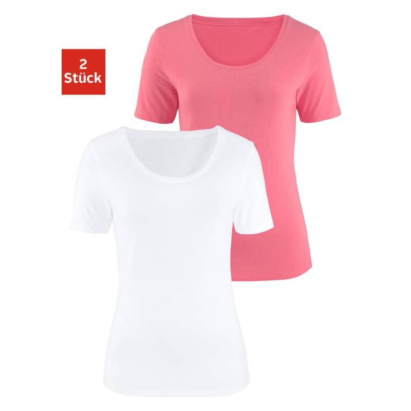 VIVANCE T-Shirt Damen apricot, weiß Gr.40/42 von VIVANCE