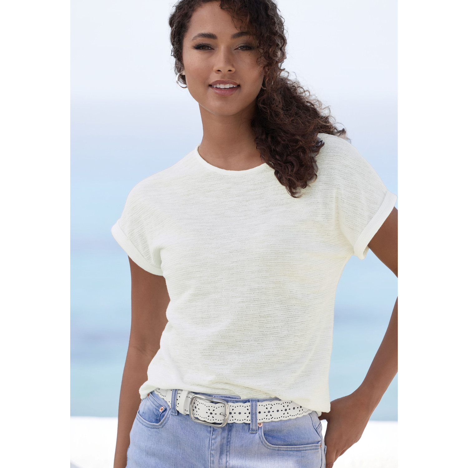 VIVANCE T-Shirt Damen creme Gr.40/42 von VIVANCE