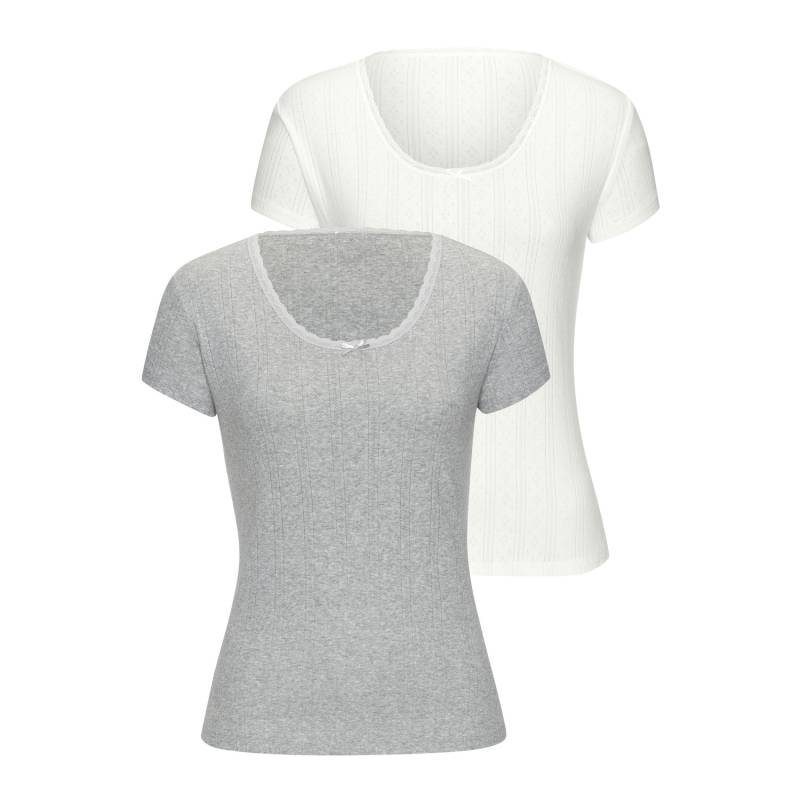 VIVANCE T-Shirt Damen grau meliert, creme Gr.36/38 von VIVANCE