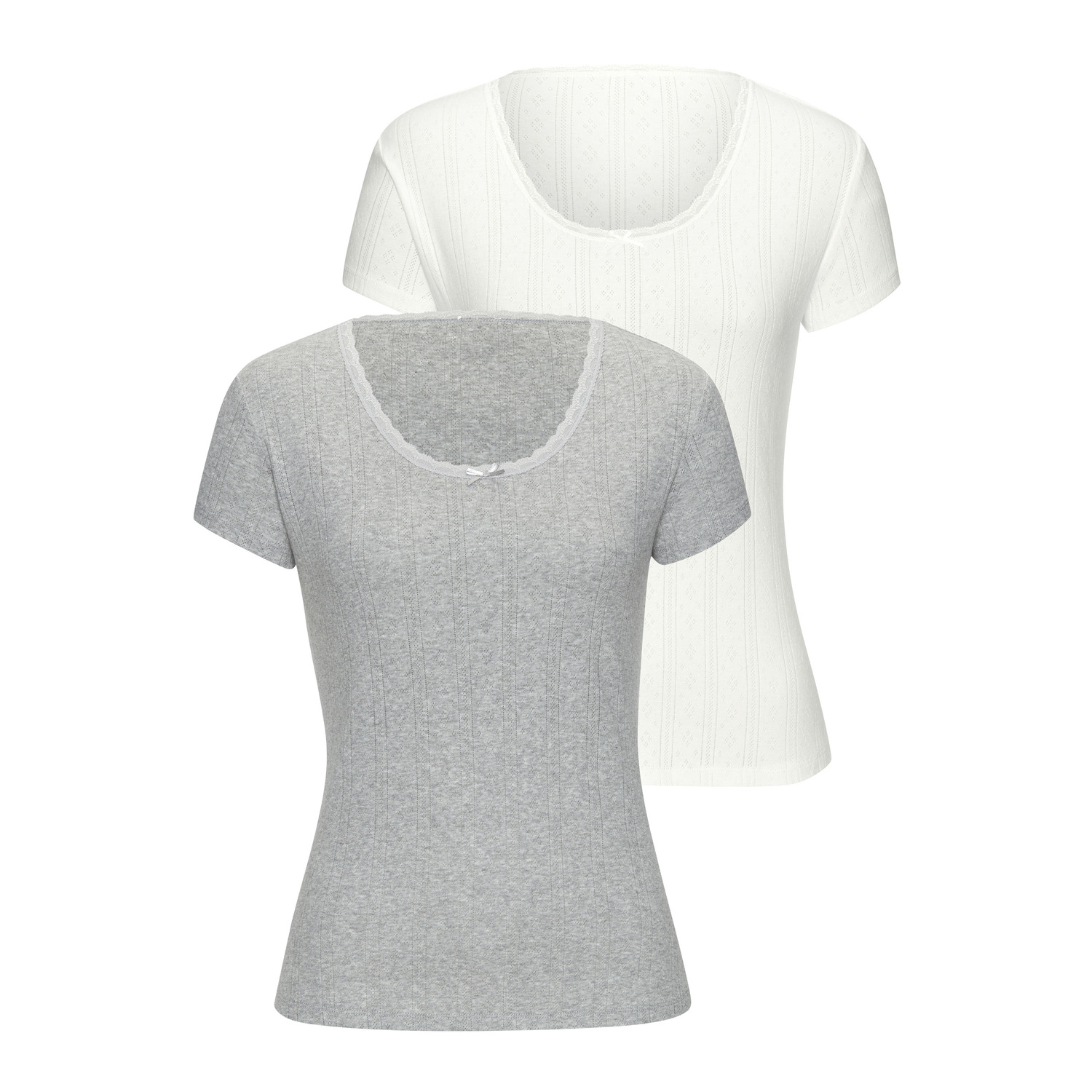 VIVANCE T-Shirt Damen grau meliert, creme Gr.44/46 von VIVANCE