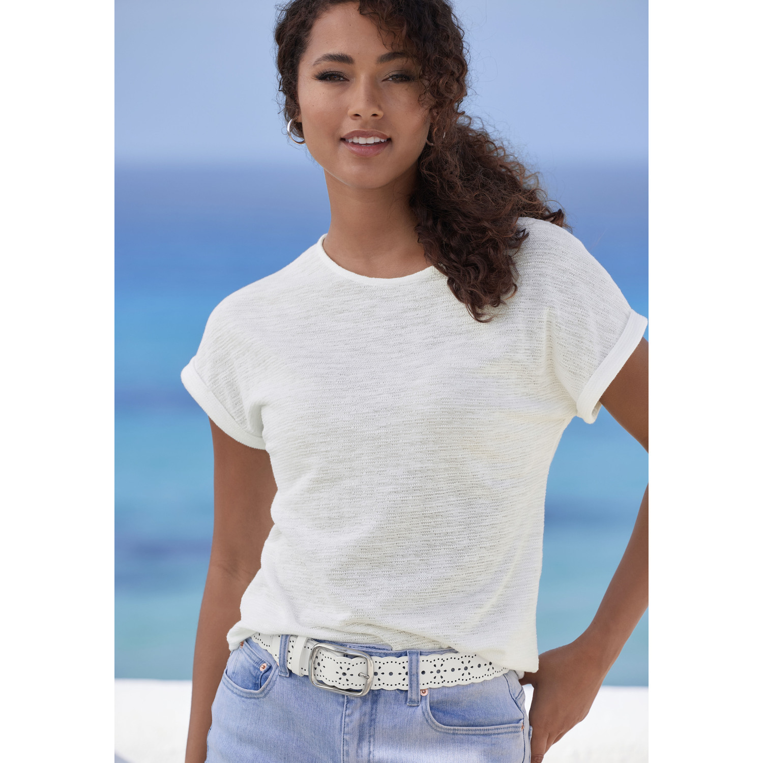 VIVANCE T-Shirt Damen koralle, weiß Gr.44/46 von VIVANCE