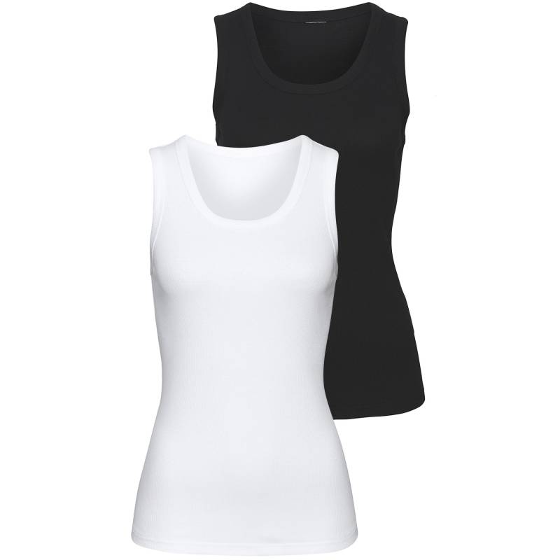 VIVANCE Tanktop Damen schwarz, weiß Gr.40/42 von VIVANCE