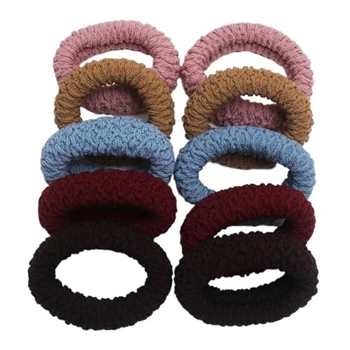 10 Stück Haargummis for Damen, Mädchen, stark, elastisch, Haargummis, Haar-Accessoires, Pferdeschwanz-Haarhalter(Y Mix 10 PCS) von VIVAZYTGH