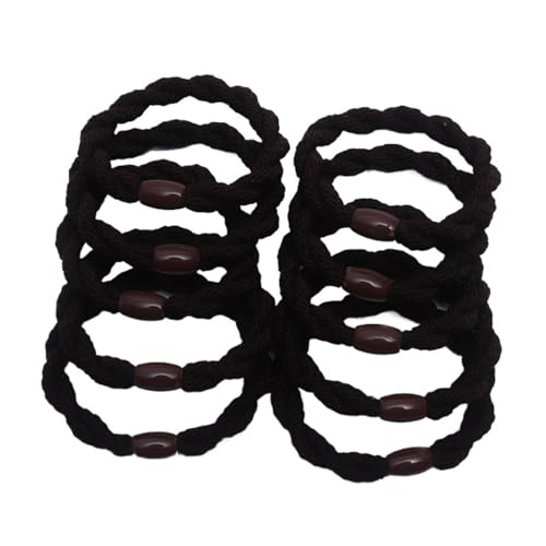 10 Stück elastische Haarbänder for Damen, Haargummis for Mädchen, Haargummi, Pferdeschwanzhalter, Haar-Accessoires(Brown 10 PCS) von VIVAZYTGH