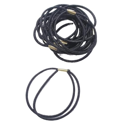 10 Stück elastische Haarbänder mit Glitzer for Damen, Mädchen, starke Haargummis mit Federn, 2-in-1-Haarband, Haar-Accessoires(Black) von VIVAZYTGH