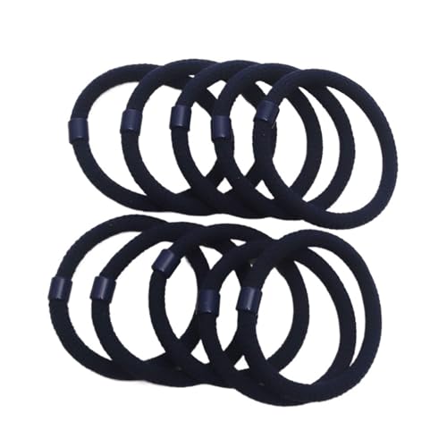 10 Stück elastische Haargummis aus Nylon, Haargummis for Mädchen, Haargummi, Pferdeschwanz-Halter, Haar-Accessoires(Navy 10 pcs) von VIVAZYTGH