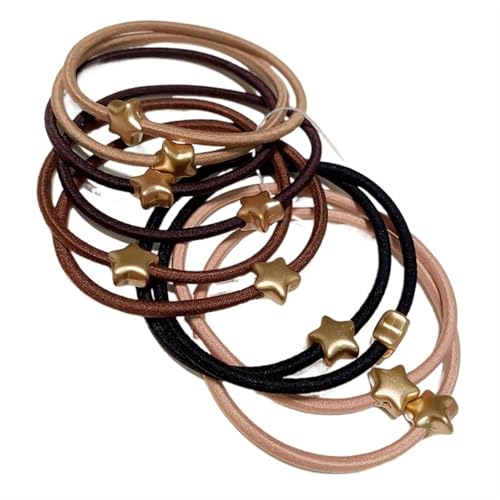 VIVAZYTGH 10 Stücke Trendy Mädchen Armband Haargummi Frauen Elastische Haarbänder Kinder Haargummis/Gummi Pferdeschwanz Haarhalter(Star 10Pcs) von VIVAZYTGH