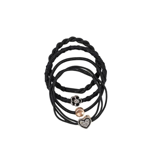 4 Stück/Set Basic-Haarbänder for Damen und Mädchen, einfache, einfarbige, elastische Haarbänder, Pferdeschwanzhalter, Haargummis, Haar-Accessoires(Style 5) von VIVAZYTGH