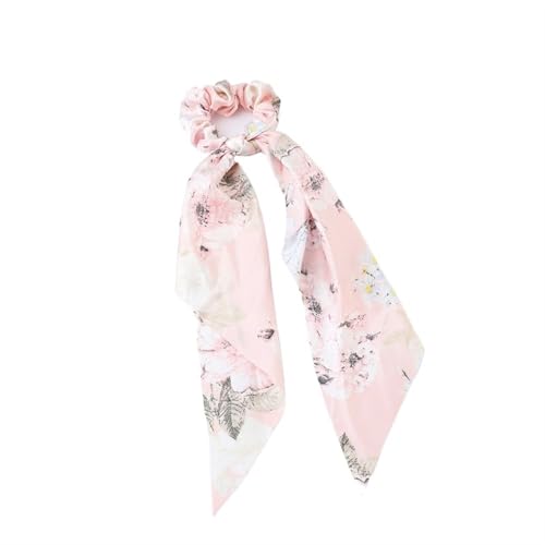 Bedrucktes Schleifenband, Pferdeschwanz, Schal, Haargummi, Haargummi, Damen und Mädchen, elastische Haarbänder, Stirnband, Haar-Accessoires(S2-Pink) von VIVAZYTGH
