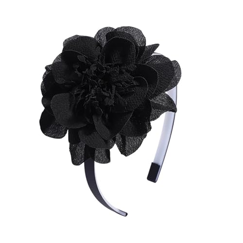 VIVAZYTGH Einfarbige Blumenhaarbänder for süße Mädchen Prinzessinnen-Haarreif-Stirnband DIY Kopfbedeckung Kinder Haarschmuck(Black) von VIVAZYTGH