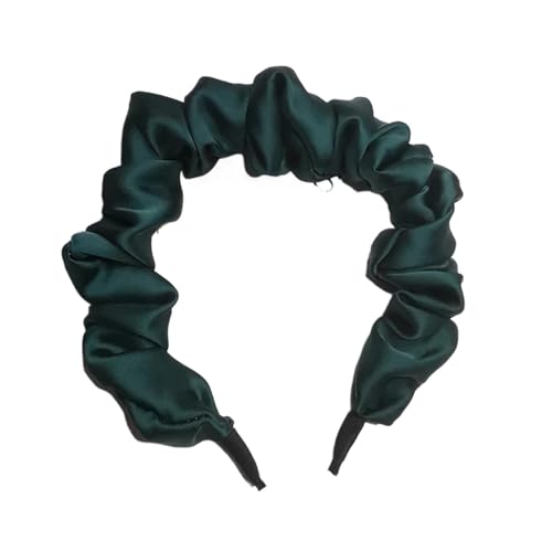 Einfarbiges, gepolstertes, plissiertes Haarband for Damen, modisches Haargummi-Stirnband im Retro-Stil, Haarschlaufe, Haar-Accessoires for Damen(183-Green) von VIVAZYTGH