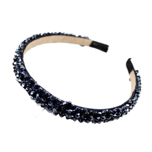 Handgefertigte glänzende Stirnbänder mit Vollkristallperlen, Steinhaarbänder for Frauen und Mädchen, Haarschmuck mit Strasssteinen, Haar-Accessoires(Navy) von VIVAZYTGH