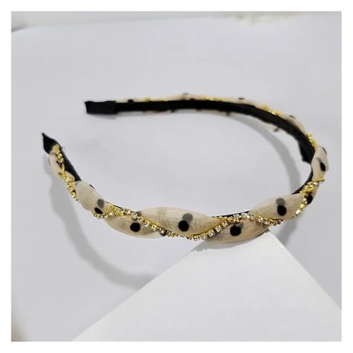 In Mädchen Stirnband Haar Frau High-End Strass Polka Dot Organza Haarbänder vielseitig for Outdoor Gesicht waschen Haarband(Khaki) von VIVAZYTGH