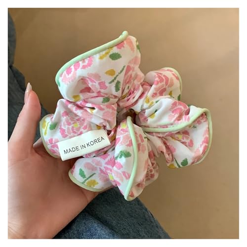 Koreanisches Temperament Floral Scrunchies Haarschmuck Einfaches Haarband Frauen Mädchen Pferdeschwanzhalter Haargummibänder Haargummis(A1) von VIVAZYTGH