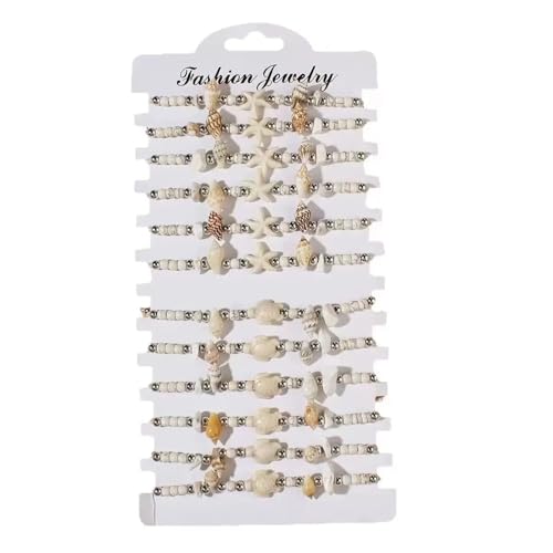 VIVAZYTGH 12 Stück weiß türkis Meeresschildkrötenpanzer Perlen Armband Sommer Strand Stil Männer Frauen Freundschaft Armband Anzug von VIVAZYTGH
