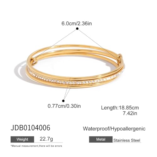 VIVAZYTGH Damen Alltagsarmband mit mehrschichtigem Zirkonia, schlichtem Ring, Edelstahl, klassischer Modeschmuck VIVAZYTGH Damen Alltagsarmband mit mehrschichtigem Zirkonia, schlichtem Ring, Edelstahl, klassischer Modeschmuck von VIVAZYTGH