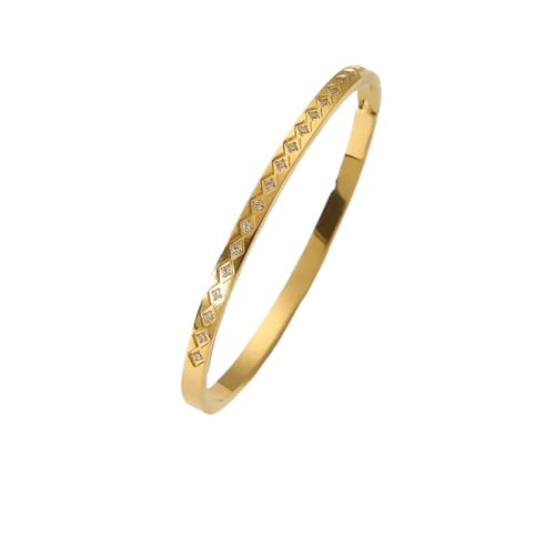 VIVAZYTGH Edelstahl Damen Armreif Mode Vergoldet Schmuck Hochwertige wasserdichte Armbänder(NS92031-Gold Color) von VIVAZYTGH
