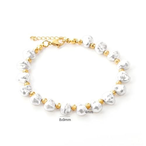 VIVAZYTGH Goldene Farbe Edelstahl Kette Armband Frauen Männer Blume Geometrie Metall Charme Kette Auf Hand(BR228201G) von VIVAZYTGH