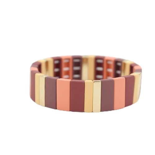 VIVAZYTGH Herbst- und Wintermode Emaille-Armbänder Coole Farbe Matte Gummifarbe Serie Rechteckige Perlenarmbänder for Männer und Frauen(Large Rectangle) von VIVAZYTGH