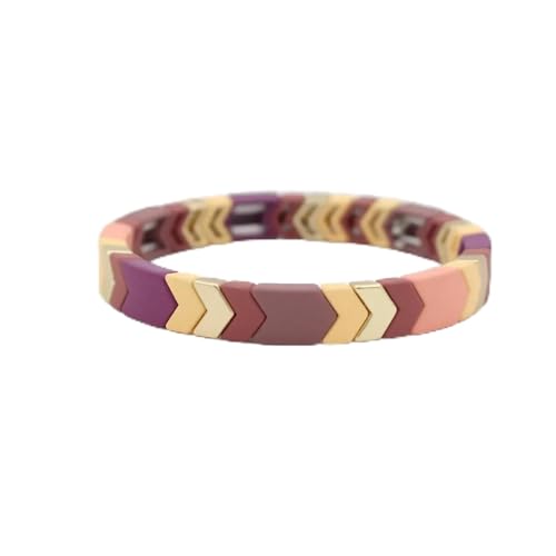 VIVAZYTGH Herbst- und Wintermode Emaille-Armbänder Coole Farbe Matte Gummifarbe Serie Rechteckige Perlenarmbänder for Männer und Frauen(Small Arrow) von VIVAZYTGH