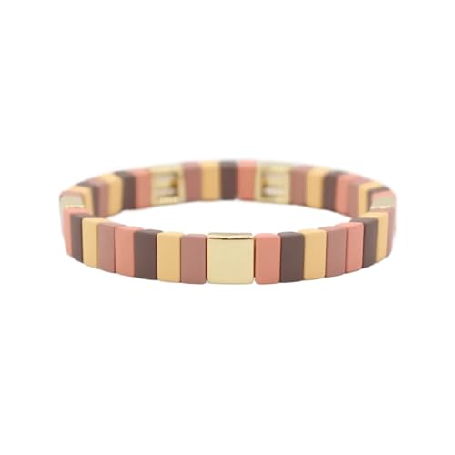 VIVAZYTGH Herbst- und Wintermode Emaille-Armbänder Coole Farbe Matte Gummifarbe Serie Rechteckige Perlenarmbänder for Männer und Frauen(Small Rectangle) von VIVAZYTGH