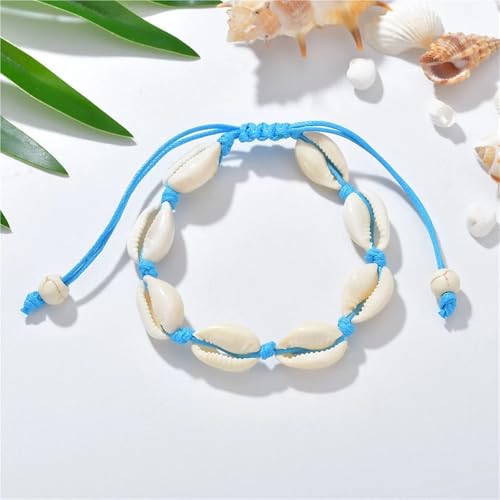 VIVAZYTGH Natürliche Muschel Charm Armbänder for Frauen Männer Sommer Sandstrand Handgefertigte Schnur Seil Ketten Armreif DIY Schmuck(BR032-05) von VIVAZYTGH