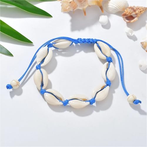 VIVAZYTGH Natürliche Muschel Charm Armbänder for Frauen Männer Sommer Sandstrand Handgefertigte Schnur Seil Ketten Armreif DIY Schmuck(BR032-07) von VIVAZYTGH